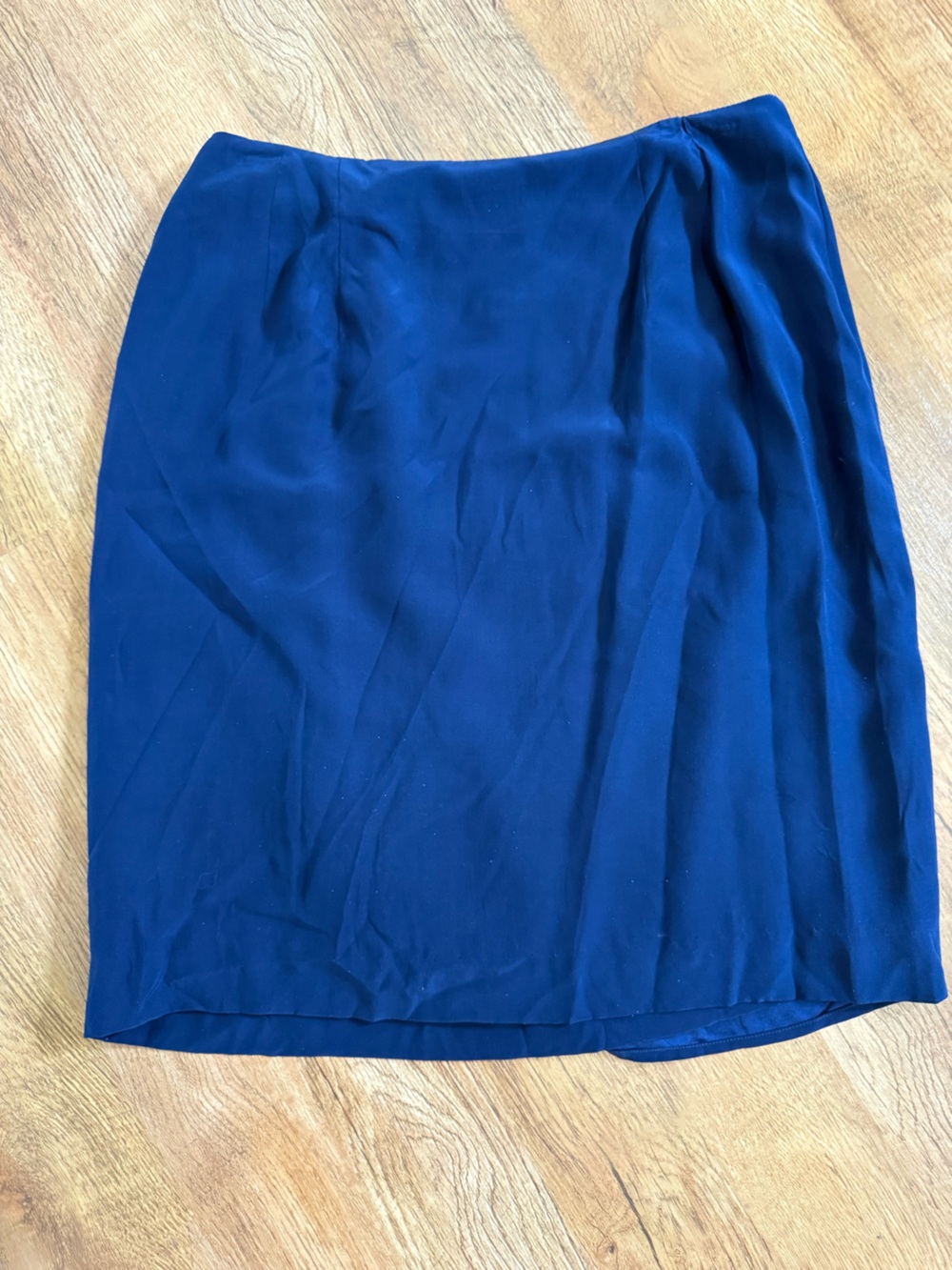 "Vintage Hb by Harve Benard 100% Silk Draped Pencil Skirt - Cobalt Blue